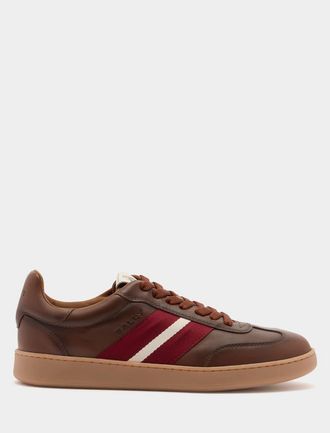 Bally Retro Crest Sneaker In Brushed Leather in Brown at Nordstrom, Size 40.5