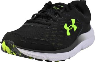 Under Armour Mens Charged Assert 10 4E Sneakers, Color Black/Black/High Vis Yellow (004), Size: 8.5 UK