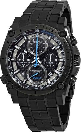Bulova Precisionist Chronograph Carbon Fiber Dial Mens Watch 98B229