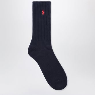 Polo Ralph Lauren Calzini con logo in misto cotone blu navy/rossi