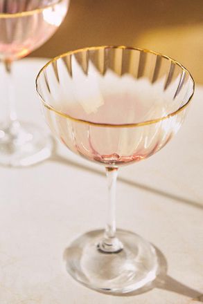 Anthropologie Waterfall Coupe Glasses, Set of 4