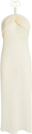 Magda Butrym Pearl-detail Halterneck Midi Dress Size L