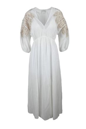 Forte_Forte Embroidered Long Dress - White