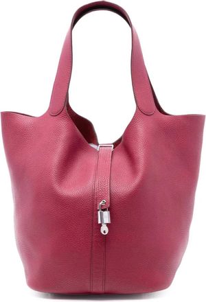 Hermès Borsa a mano Picotin Lock 33 in pelle Clemence 2010 - Rosa