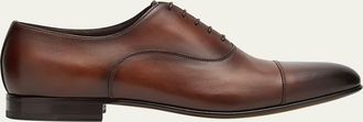 Santoni Mens Darian Calfskin Leather Oxfords