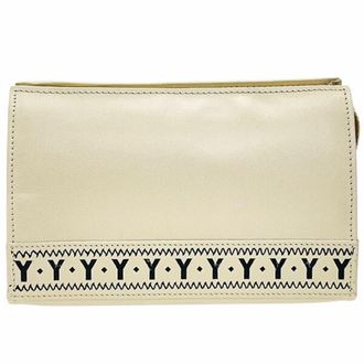 Saint Laurent Cream Leather Pouch (Pre-Owned)