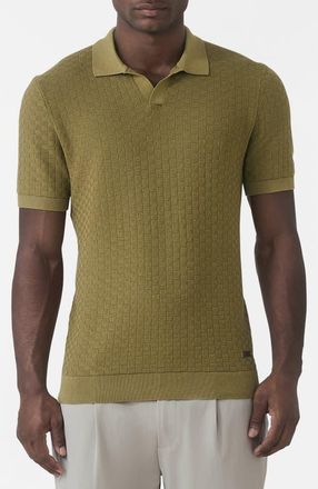 Mauvais Nerano Slim Knit Polo in Medium Green at Nordstrom, Size X-Large