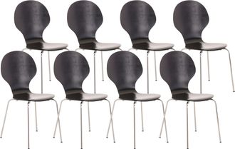 Clp Clp - Set 8x Sillas De Visita Diego Apilable Negro