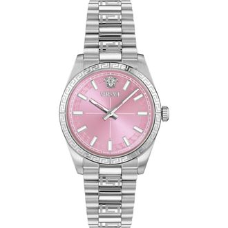 Versace Millenyium Pink Dial Bracelet Watch, 32mm in Stainless Steel at Nordstrom