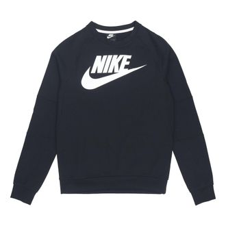 Nike Casual Sports Knit Round Neck Hoodie Mens Black DJ0349-010
