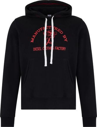 Diesel Hoodies, male, Black, Size: M Cotton Hoodie