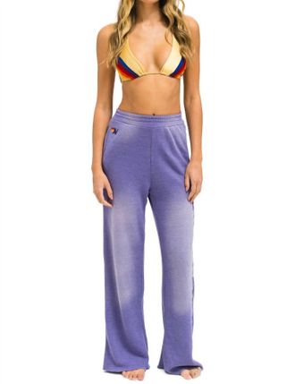 Aviator Nation 3D Wide Leg Pocket Sweatpant In Faded Grape
