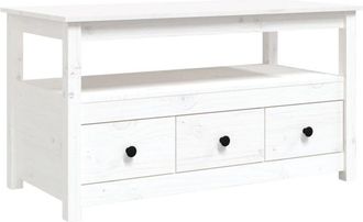 vidaXL Vidaxl - Mesa de centro de madera maciza de pino blanco 102x49x55 cm