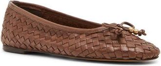 Steve Madden Divy Woven Ballet Flat in Brown Leather at Nordstrom, Size 9.5