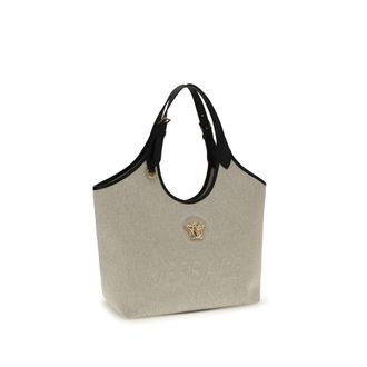 Versace Womens Beige Cotton Shoulder Bag