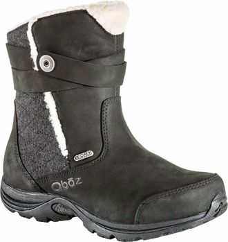 Oboz Footwear Womens Madison Insulated Zip Hiking Boots In Eclipse Black