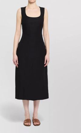 Jacquemus linen blend strappy round neck midi dress
