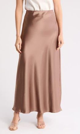 Renee C Satin A-Line Skirt in Dune at Nordstrom Rack, Size X-Small