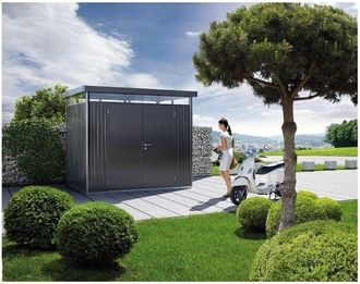 BIOHORT Caseta Metalica Biohort Jardin Highline H6 Color Gris Oscuro Doble Puerta