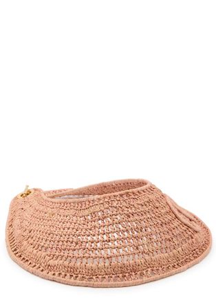 Chlo&eacute; Chlo&eacute; Logo-embroidered Raffia Visor - Beige - M