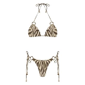 Zimmermann Bikinis, female, Multicolor, Size: M Wanderlust Ring-tie Bikini