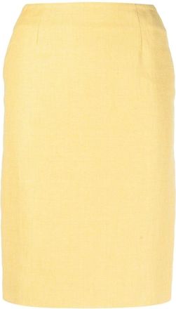 Dior 2010s high-waist pencil skirt - women - Cotton/Polyamide/Silk/Viscose - 34 - Yellow
