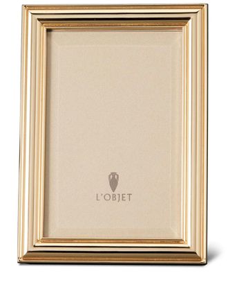 L'OBJET Oscar photo frame (10cm x 15cm) - unisex - 24kt Gold Plate/Satin/glass/Suede - OS