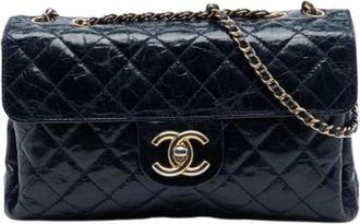 Chanel Pre-owned Quilted Crossbody Bag - Dames - Vintage Schoudertas - Blauw - ONE Size - Leer - Vintage