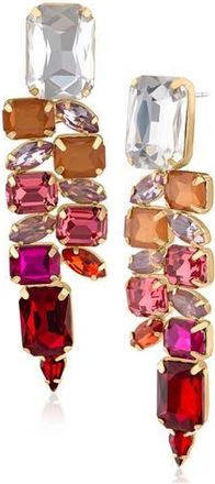 Jardin Navette Ombr&eacute; Square Statement Earrings in Red/Gold at Nordstrom Rack