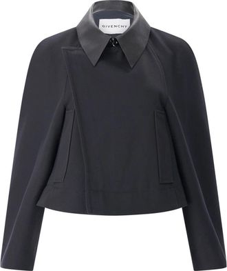 Givenchy Cropped Jacket - Dames - Zomerjassen - Blauw - L - Katoen - Jassen