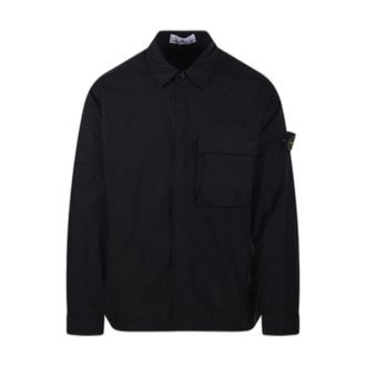 Stone Island Tela Paracadute Overshirt - Heren - Jassen - Zwart - Maat: S Katoen