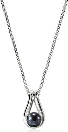 John Hardy Surf Pendant Necklace, Grey Pearl in Silver Grey at Nordstrom, Size 20