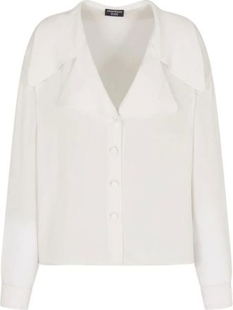 Emporio Armani Truien & Vesten, Dames, Wit, S, Witte Knoopsluiting Shirt