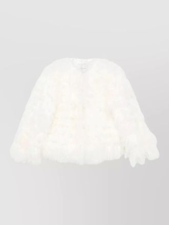 Ermanno Scervino faux fur round neck long sleeve jacket
