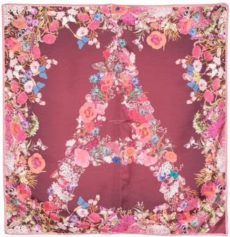 Aspinal of London floral-print silk scarf - women - Silk - One Size - Red