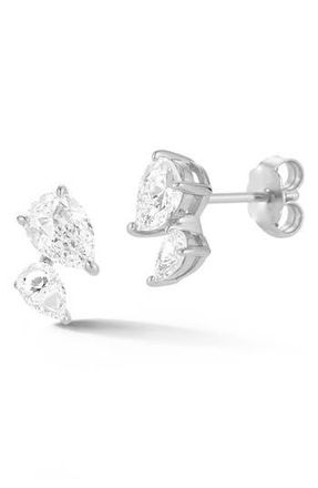 Glaze Jewelry Pear Cut Moissanite Stud Earrings in Silver at Nordstrom Rack