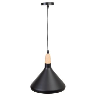 Wanderlust Deco Wanderlust Deco - L&aacute;mpara De Techo De Madera Y Metal Negra 27x27x30