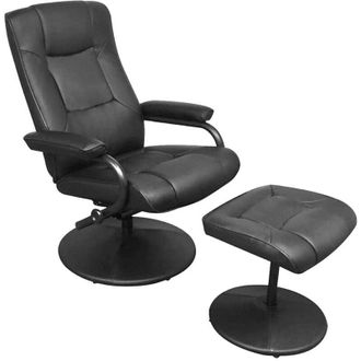 vidaXL Recliner Chair Reclining Black 66.5 x 75 x 99 cm Faux leather vidaXL