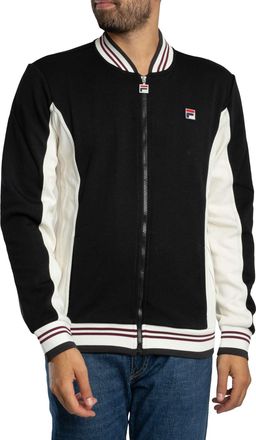 Fila Mens Settanta Baseball Track Jacket, Black/Gardenia/Fig/Charcoal, 3XL
