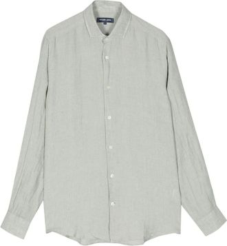 Frescobol Carioca Antonio linen shirt - men - Linen/Flax - L - Grey