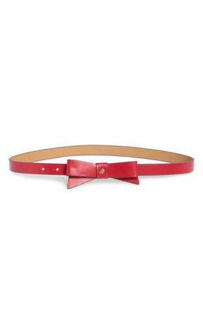 Kate Spade New York spade bow leather belt in Ripe Apple /Polished Gold 621 at Nordstrom Rack, Size X-Large