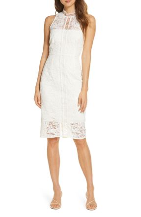 Eliza J Womens Ivory Lace Cocktail Dress - Size 8