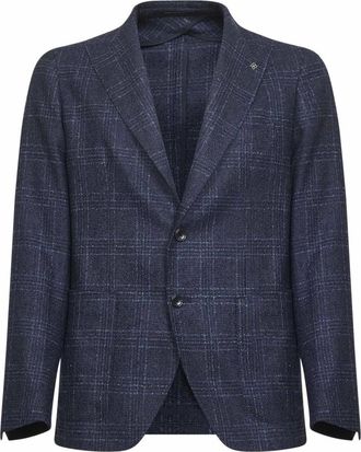 Tagliatore Jassen, Heren, Blauw, 3Xl, Wol, Prince of Wales Jacket
