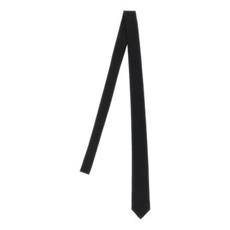 Saint Laurent Reps Bio 5cm Silk Tie - unisex - Saint Laurent - Ties - Black - L - Accessories