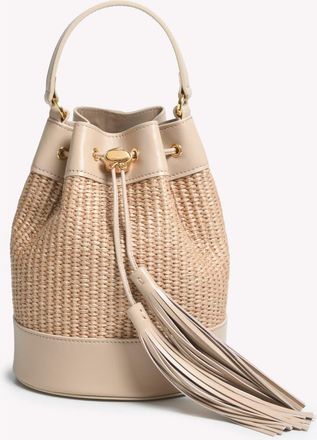 Gianvito Rossi Sienna Bag in Beige Raffia And Leather at Nordstrom, Size Medium