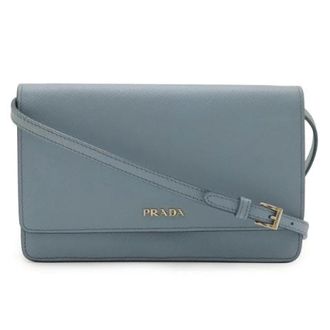 Prada Pre-owned Saffiano 2way Shoulder Bag - Dames - Pre-owned - Blauw - Maat: ONE Size Leer