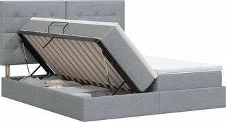 vidaXL Cama Con Almacenamiento Gris Claro 180 X 200 Cm Tela Vidaxl