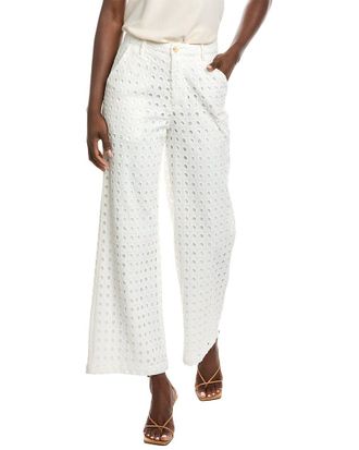 Gracia Eyelet Embroidered Wide Leg Pant