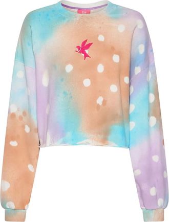 One Teaspoon Sweater met tie dye-effect en borduurwerk - Blauw