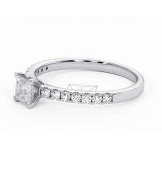 The Diamond Store Katerina Princess Diamond Engagement Ring 18KW Gold 0.85ct G/SI2